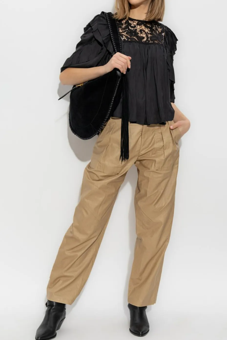 Isabel Marant CZARNY Top `Syrane`