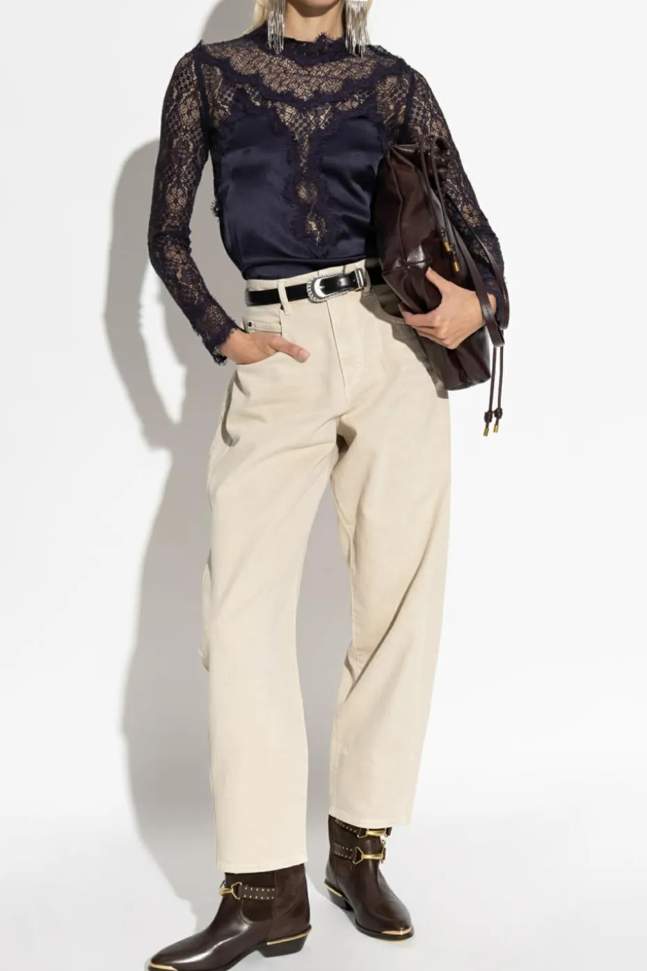 Isabel Marant GRANATOWY Top `Diem`
