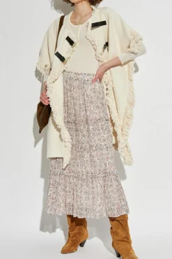 Isabel Marant kremowy Ponczo `Greya`
