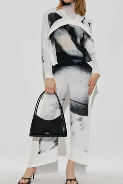 Issey Miyake BIAŁY Plisowany kardigan