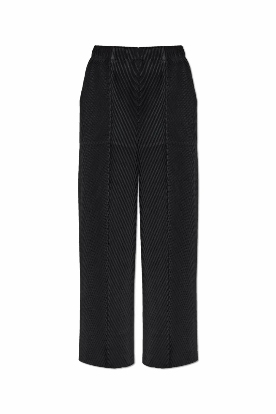 Issey Miyake CZARNY Plisowane spodnie