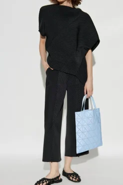 Issey Miyake CZARNY Plisowane spodnie