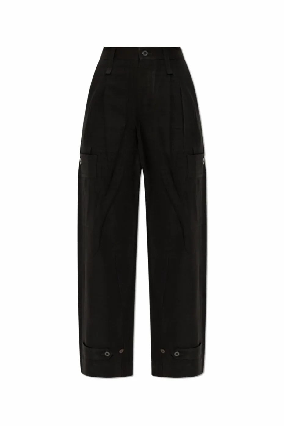 Issey Miyake CZARNY Spodnie z kieszeniami