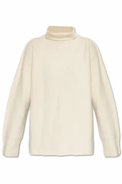 Issey Miyake kremowy Golf z wełnianym wykończeniem