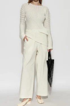 Issey Miyake kremowy Plisowany top