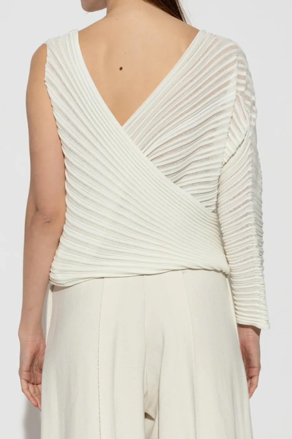 Issey Miyake kremowy Plisowany top