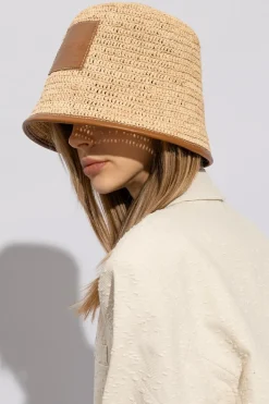 Jacquemus beżowy Pleciony kapelusz ‘Soli’
