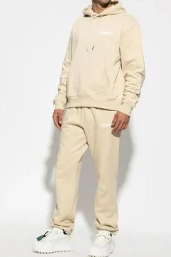 Jacquemus beżowy Spodnie dresowe z logo