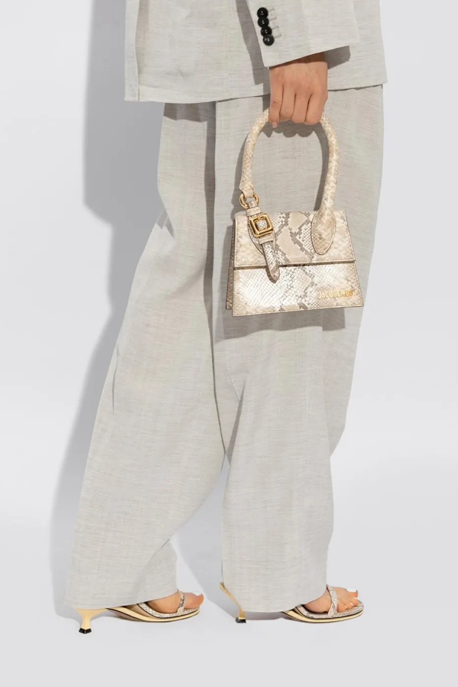Jacquemus beżowy Torba na ramię ‘Le Chiquito Moyen Boucle’