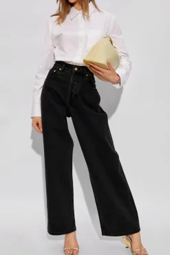 Jacquemus BIAŁY Bawełniana koszula z wycięciem