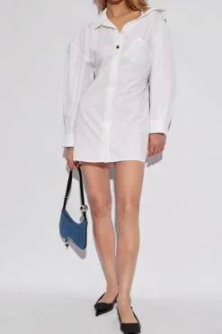 Jacquemus BIAŁY Krótka bawełniana sukienka