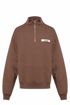 Jacquemus BRĄZOWY Bluza ze stójką