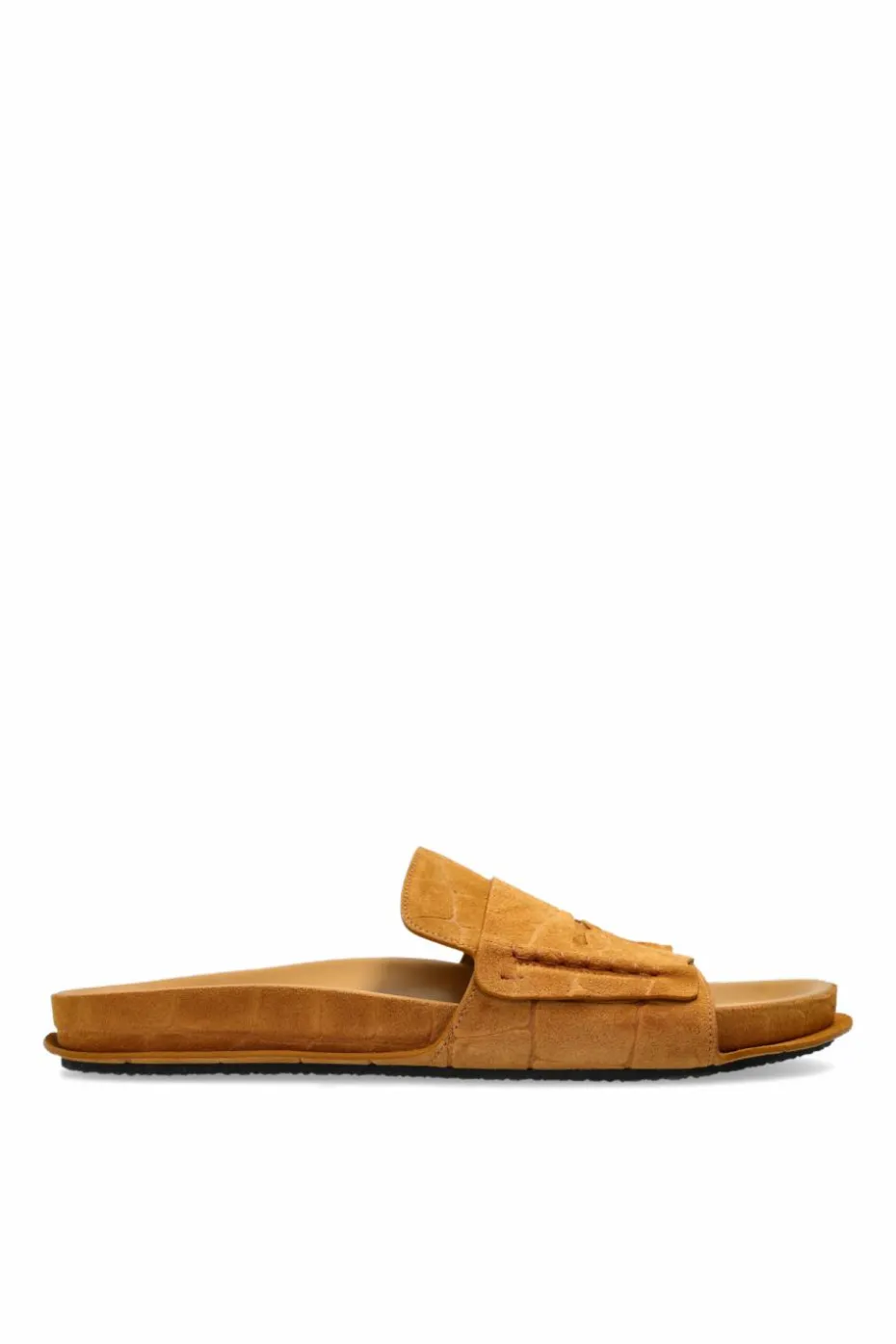Jacquemus BRĄZOWY Skórzane klapki