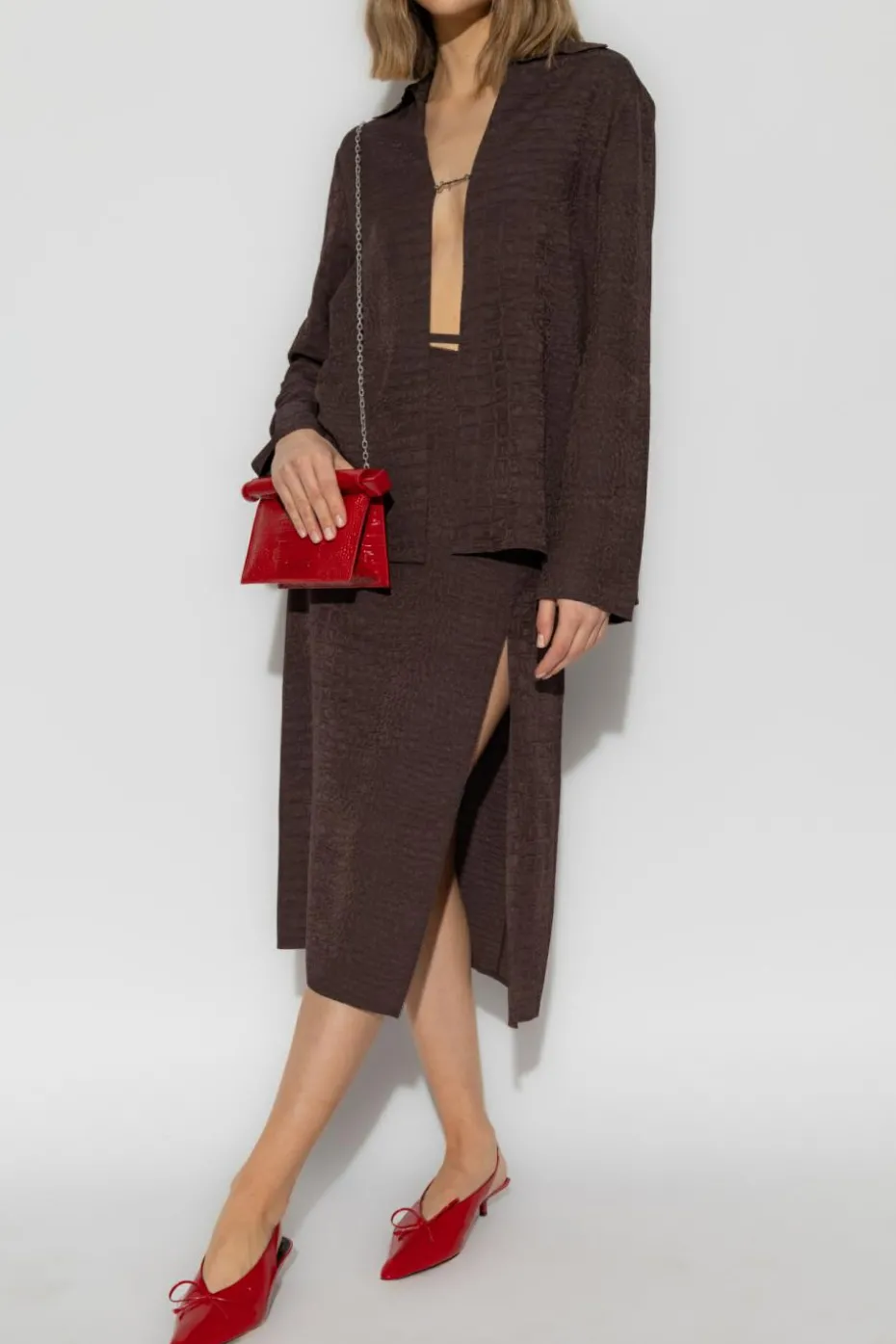 Jacquemus BRĄZOWY Spódnica `Notte`