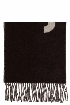Jacquemus BRĄZOWY Szal z logo