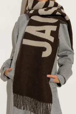 Jacquemus BRĄZOWY Szal z logo