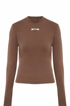 Jacquemus BRĄZOWY T-shirt z długimi rękawami