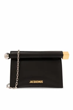 Jacquemus CZARNY Skórzana torba na ramię ‘La Petite Pochette Rond Carre’