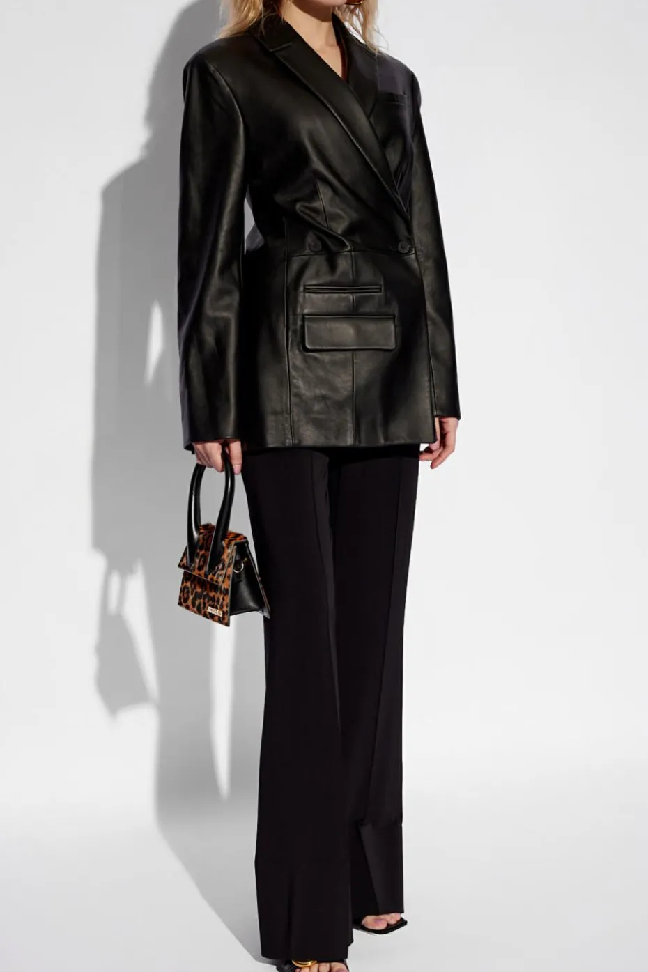 Jacquemus CZARNY Skórzana marynarka ‘Tibau’