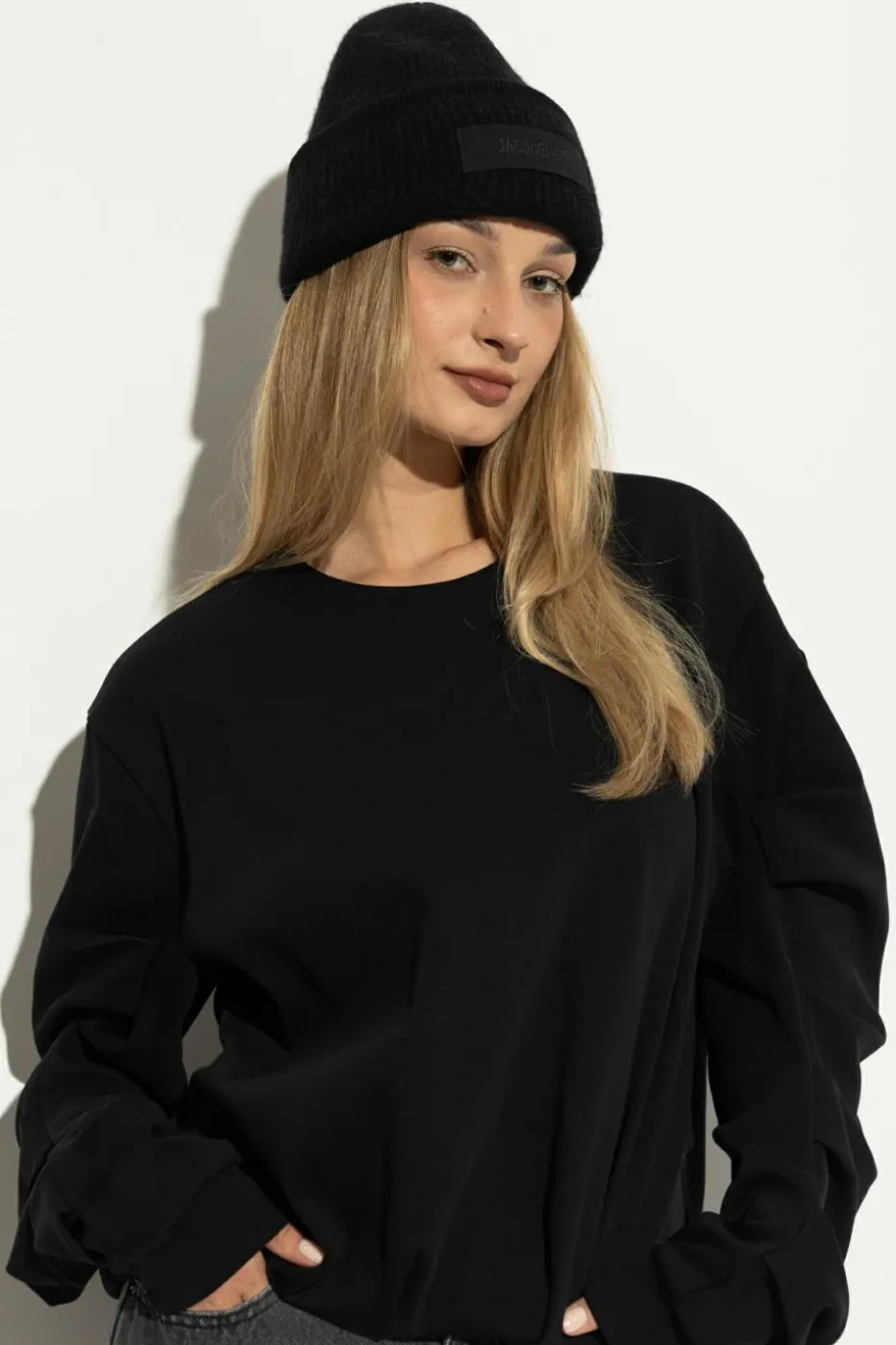 Jacquemus CZARNY Wełniana czapka