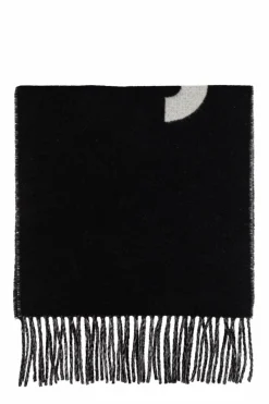 Jacquemus CZARNY Wełniany szal z logo