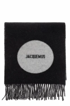 Jacquemus CZARNY Wełniany szal z logo