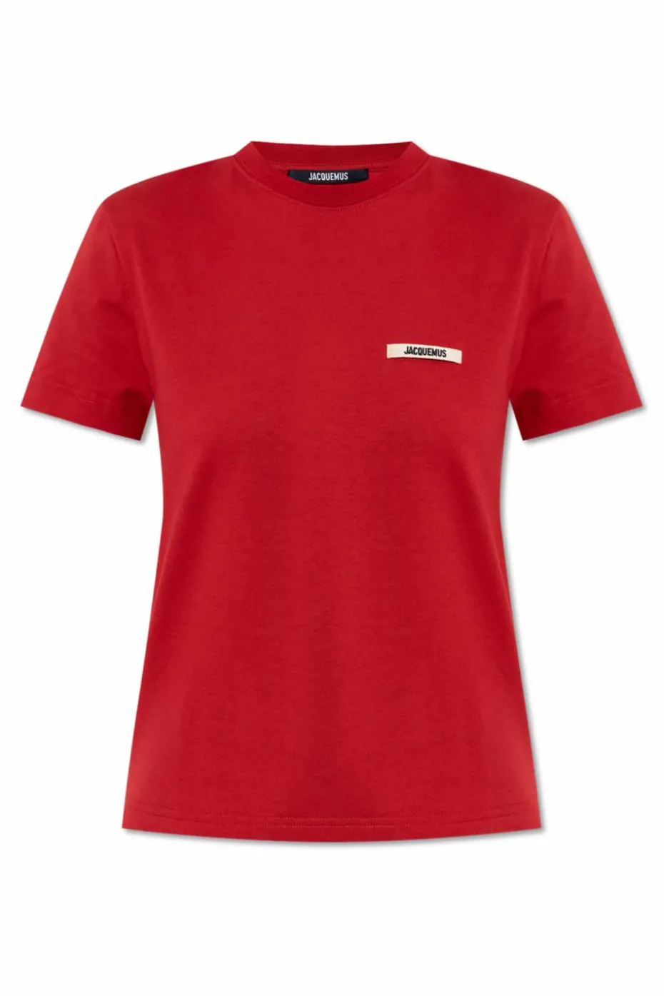Jacquemus CZERWONY T-shirt z naszywką z logo