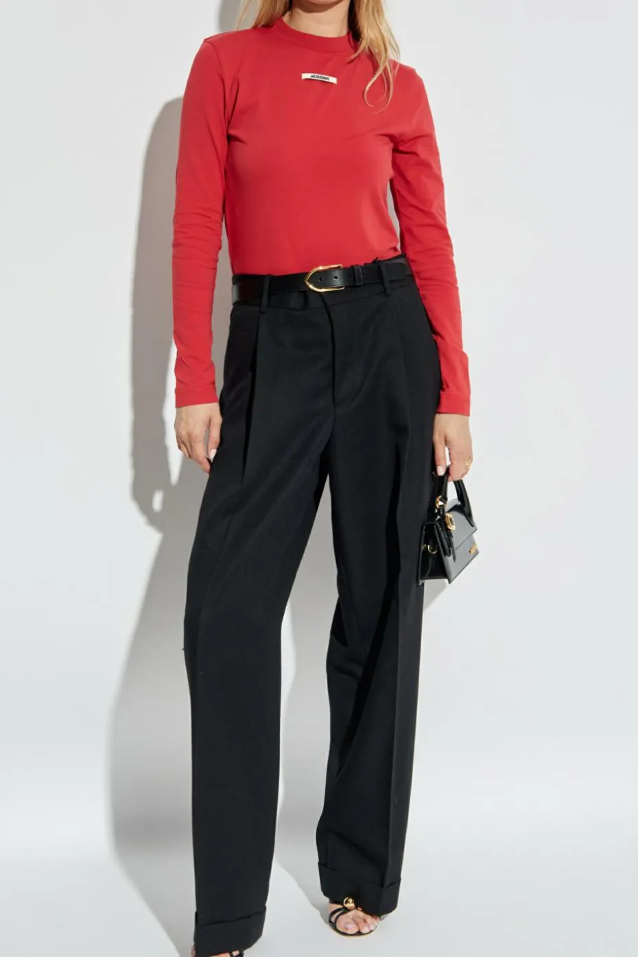 Jacquemus CZERWONY T-shirt z długimi rękawami