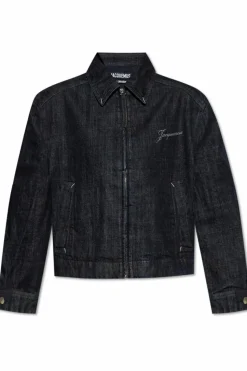 Jacquemus GRANATOWY Jeansowa kurtka `Veste`