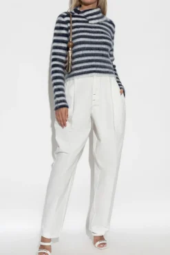 Jacquemus GRANATOWY Moherowy sweter
