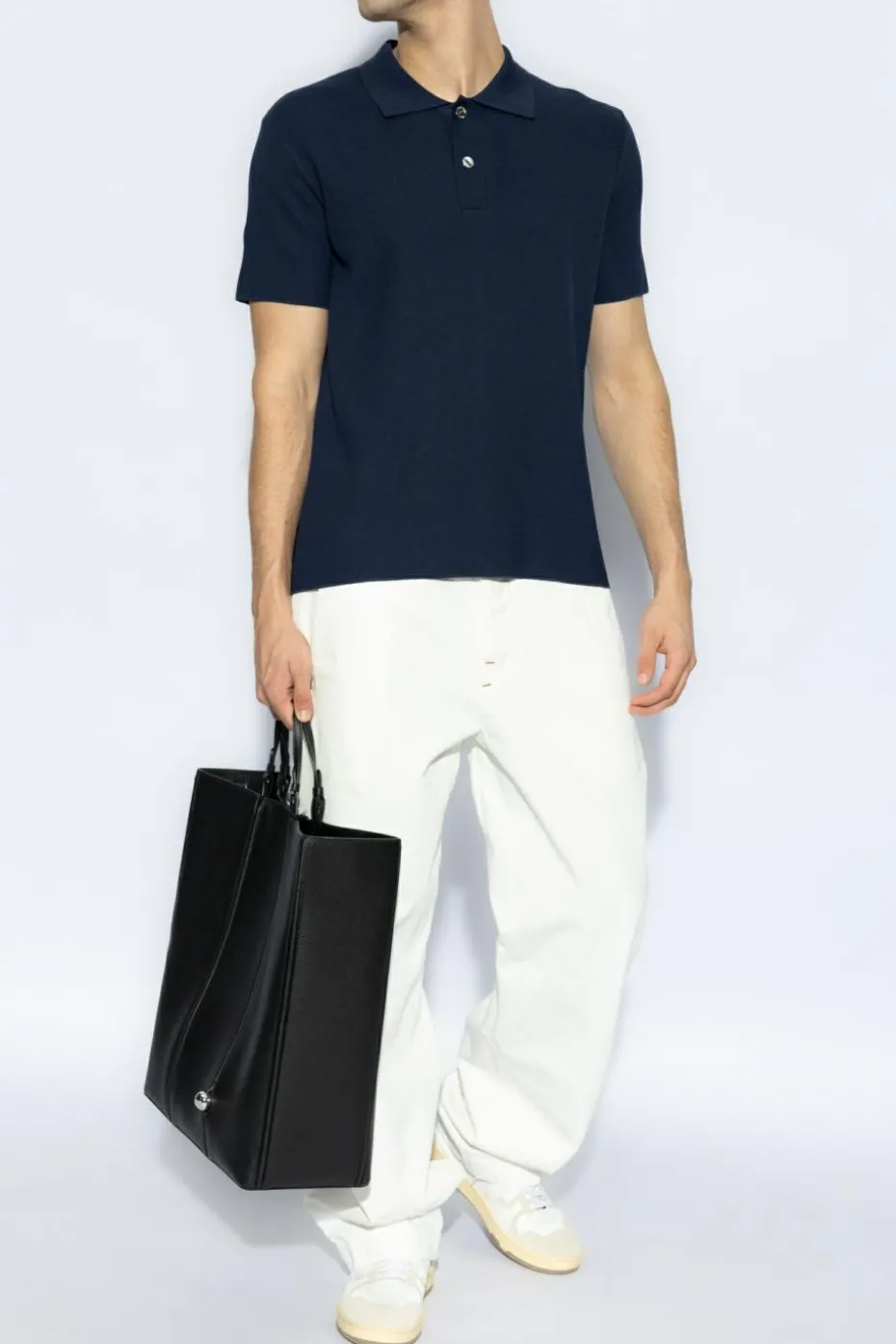 Jacquemus GRANATOWY Polo `Maille`