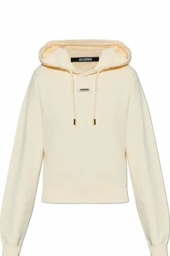 Jacquemus kremowy Bluza z kapturem