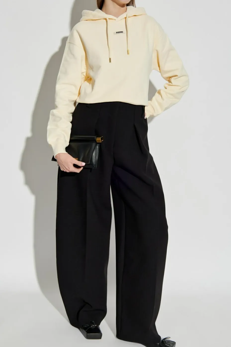 Jacquemus kremowy Bluza z kapturem