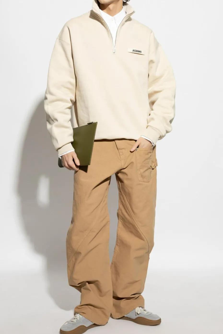 Jacquemus kremowy Bluza z logo