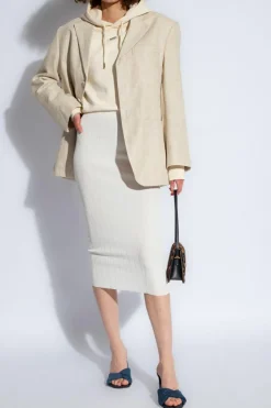 Jacquemus kremowy Bluza z kapturem