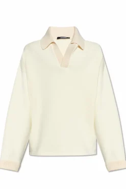 Jacquemus kremowy Bluza z kołnierzem
