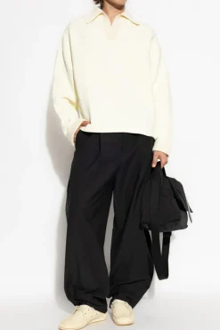 Jacquemus kremowy Bluza z kołnierzem