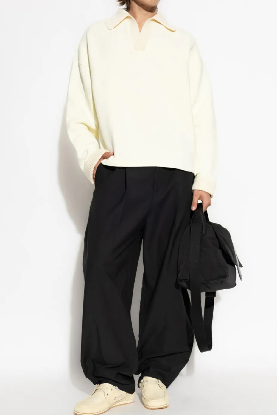Jacquemus kremowy Bluza z kołnierzem