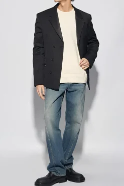 Jacquemus kremowy Bluza z logo ‘Typo’