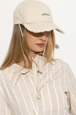 Jacquemus kremowy Czapka z daszkiem