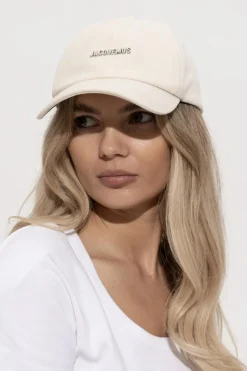 Jacquemus kremowy Czapka z daszkiem