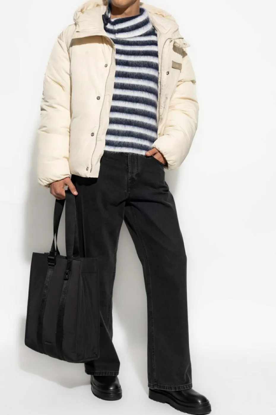 Jacquemus kremowy Kurtka z logo