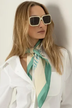 Jacquemus kremowy Okulary przeciwsłoneczne
