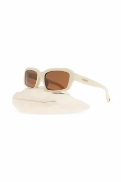 Jacquemus kremowy Okulary przeciwsłoneczne