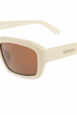 Jacquemus kremowy Okulary przeciwsłoneczne