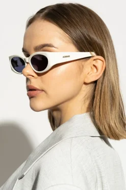 Jacquemus kremowy Okulary przeciwsłoneczne