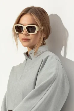 Jacquemus kremowy Okulary przeciwsłoneczne