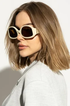 Jacquemus kremowy Okulary przeciwsłoneczne