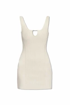 Jacquemus kremowy Prążkowana sukienka ‘Sierra’