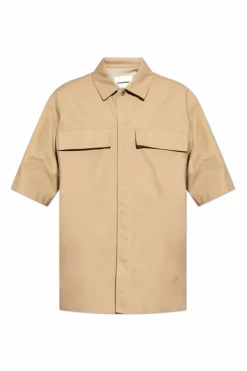 JIL SANDER+ beżowy Koszula z krótkimi rękawami